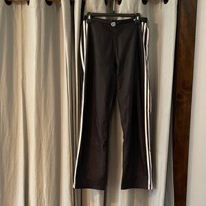 Adidas Black Nylon Athletic Pants with Side Stripes & Zip Pocket, Women’s Small